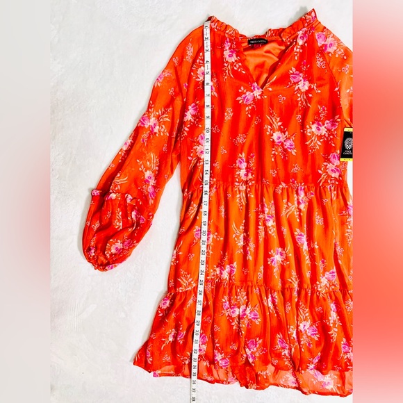 Vince Camuto Floral Boho Orange Dress | Size Medium - Picture 5 of 11